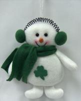 STUFFED IRISH SNOWMAN ORN